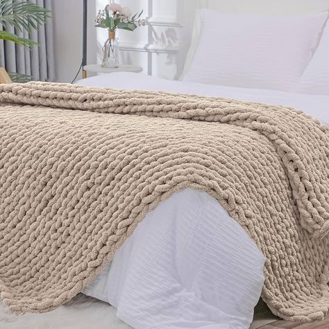 Taupe Bedding Ideas, Thick Blankets, Cable Knit Blanket, Blankets For Couch, Cable Knit Blankets, Chenille Blanket, Chunky Crochet Blanket, Thick Blanket, Chenille Throw