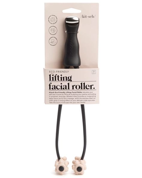 PRICES MAY VARY. YOUR 2IN1 AT-HOME FACIAL: The Kitsch eco-friendly face lifting roller is the best face roller for a deep tissue massage to relieve facial tension and stress. The beaded design helps to improve circulation and promote cell turnover for a youthful appearance. ACHIEVE A GLOWING SKIN: Reduce puffiness and achieve firmer, tighter skin with our skin care roller for face. Our facial massager helps increase circulation and drain toxins, reducing inflammation and giving your skin an over Skin Care Roller, Face Massage Roller, Face Massager Tool, Tighten Facial Skin, Roller For Face, Eye Roller, Lifting Facial, Tighter Skin, Ice Roller