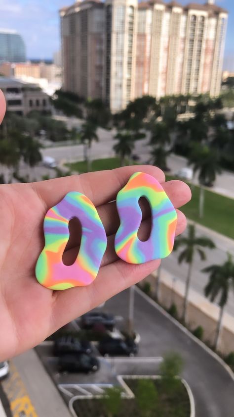 Neon Polymer Clay, Pride Clay Earrings, Neon Clay Earrings, Pride Earrings Clay, Lisa Frank Clay Earrings, Polymer Clay Rainbow Earrings, Pastel Rainbow Earrings, Neon Earrings, Neon Pastel