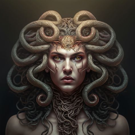 Beautiful Medusa, Medusa Artwork, Pegasus (mythology), Medusa Gorgon, Mythological Animals, Medusa Art, Monster Artwork, Anatomy Sculpture, Unicorn Illustration