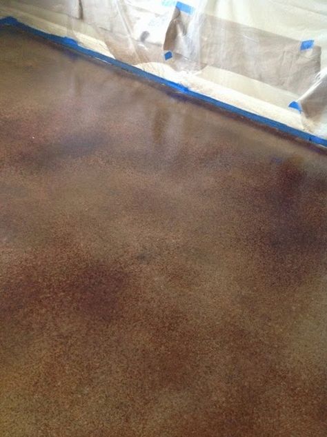 Diy Concrete Stain, Valspar Concrete Stain, Acid Stained Concrete Floors, Stain Concrete Floors, Floors Ideas, Diy Stained Concrete Floors, Cleaning Concrete Floors, Concrete Floors Diy, Concrete Floors In House