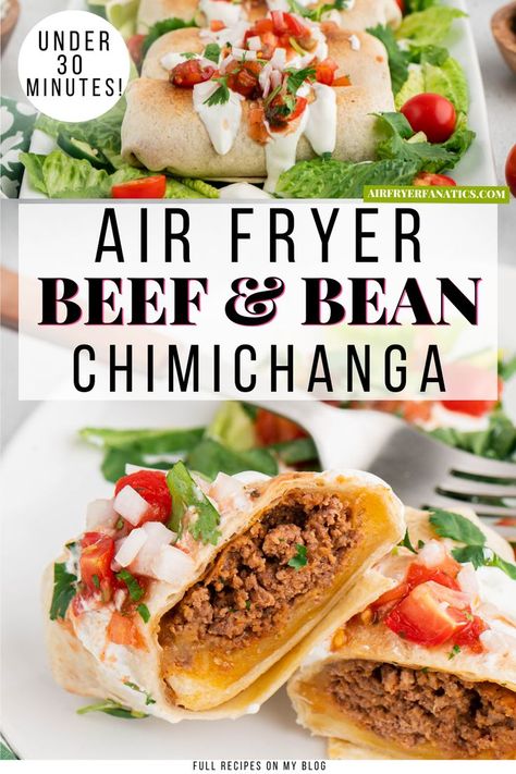 Air Fryer Chimichangas, Beef Chimichangas, Air Fryer Beef, Chimichanga Recipe, Southern Dinner, The Best Air Fryer, Cilantro Rice, Best Beef Recipes, Best Air Fryer