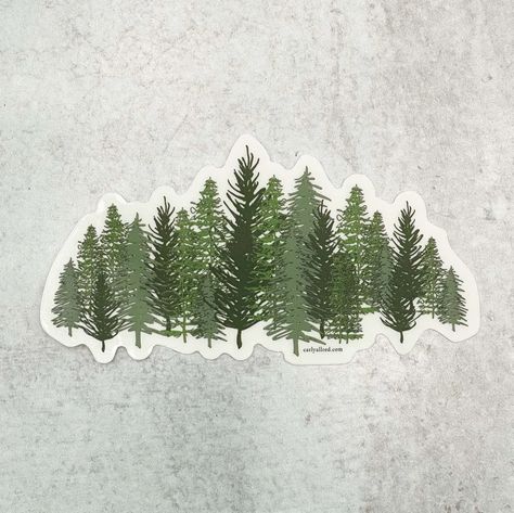 Forest Stickers, Bullet Stickers, Pine Tree Forest, Pine Trees Forest, Stylish Nails Designs, Nature Stickers, Tree Stickers, Tree Line, Great Tattoos