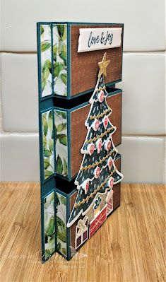 Bridge Fold Cards Tutorial, Bridge Fold Cards, Fancy Fold Christmas Cards, Stampin Up Fancy Fold Cards, Pillar Cards, Joy Fold Card Tutorial, Fancy Fold Card Tutorials Templates, Xmas Cards Design, Christmas Card Layouts