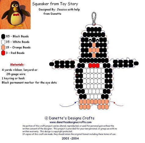 Pony Bead Penguin, Bead Buddies, Pony Bead Animals, Bead Animals, Free Beading Tutorials, Bead Loom Kits, Pony Bead Projects, Pony Bead Crafts, Crochet Bookmark Pattern