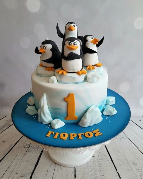 Sweet Art by Katerina on Instagram: "Don't mess with the penguins from Madagascar!! 🐧🐧🐧🐧 . . . #cake #birtdaycake #cakedecorating #cakeart #instacake #fondantcake #foodart #cakedesign" Penguins From Madagascar, Madagascar Cake, Penguin Cake, Penguin Cakes, Nautical Cake, Penguin Birthday, The Penguins, Creative Birthday Cakes, Creative Birthday