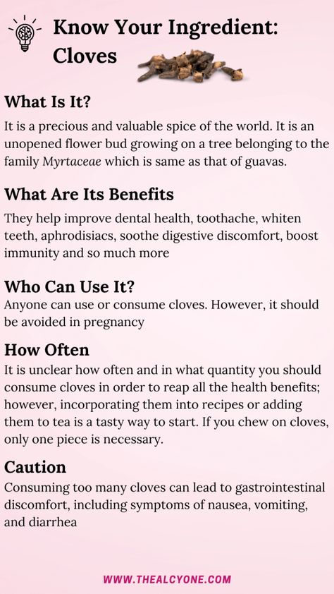 15 Amazing Health Benefits Of Cloves And Side Effects 1 Benefits Of Cloves, Cloves Health Benefits, Cloves Benefits, Magic Herbs, Clove Oil, Tooth Pain, Home Health Remedies, Regulate Blood Sugar, Body Is A Temple