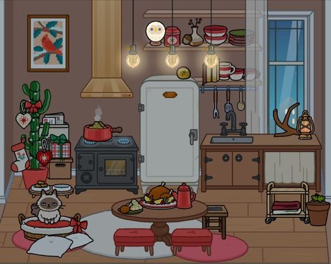 Toca Boca Winter House, Toca Boca Winter House Ideas, Toca Boca Room Ideas Christmas, Boca Recipe, Toca Life World, Free House Design, Winter Bedroom, Adorable Homes Game, Create Your Own World