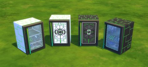 Mod The Sims - Alien mini fridge to match all the alien things. Alien Furniture, Sims Alien, Sims 4 Alien, Sims 4 Toddler, 4th Street, Sims4 Cc, Ts4 Cc, Mini Fridge, Sims 4 Cc