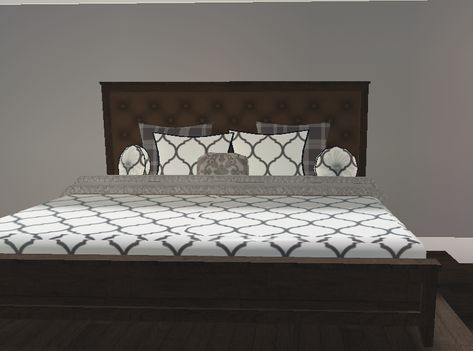 Bed pin bloxburg bed inspiration Bloxburg Bed Pillow Ideas, Bed Bloxburg Ideas, Bloxburg Pillow Ideas, Pillow Bloxburg, Bloxburg Bed Frame Code, Pillows Bloxburg, Bloxburg Pillows, Custom Bed Bloxburg, Bed Ideas Bloxburg