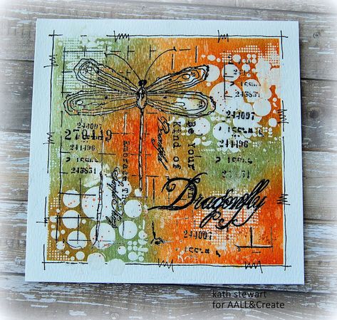 Aall & Create Stamps, Aall & Create Cards, Dragonfly Cards, Mixed Media Art Techniques, Tim Holtz Cards, Mixed Media Cards, Collage Art Mixed Media, Distress Oxide Ink, Distressed Painting