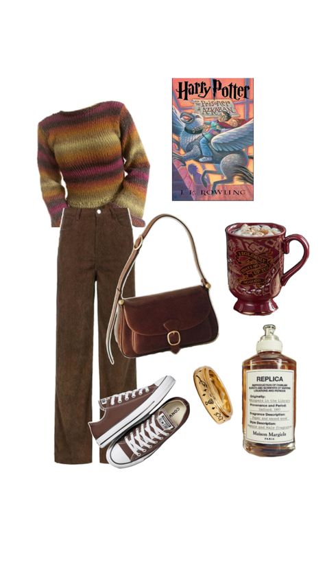 #outfitideas #outfits #outfittrends #outfit #harrypotter Hermione Outfit Ideas, Mauraders Outfit Aesthetic, Gryffindor Aesthetic Outfit, Harry Potter Aesthetic Outfits, Weasley Outfits, Hermione Outfits, Gryffindor Inspired Outfits, Lucy Core, Marauders Characters