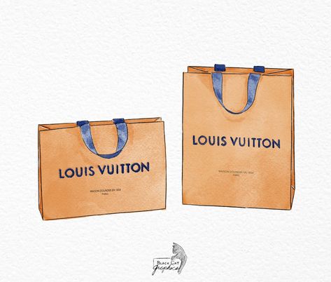 Watercolor Louis Vuitton shopping bag Louis Vuitton orange bag | Etsy Lv Handbags Monogram, Louis Vuitton Watercolor, Bag Sketch, Louis Vuitton Shopping Bag, Cartoon Spaceship, Louis Vuitton Shopping, Louis Vuitton Orange, Watercolor Branding, Chanel Art