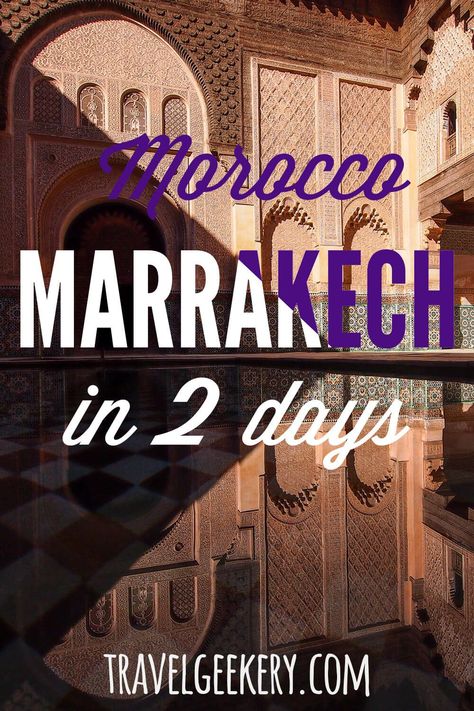 The best itinerary for 2 days in Marrakech Morocco. Includes Marrakech medina, the Majorelle Garden, Jemaa el-Fnaa Square.. Best things to do in Marrakech if you have two days or more. Marrakech attractions that you must see on your first visit to Morocco. 2 Days In Marrakech, Day Trips From Marrakech, Marrakech Things To Do, Majorelle Garden, Things To Do In Marrakech, Ait Ben Haddou, Visit Marrakech, Red City, Marrakech Travel