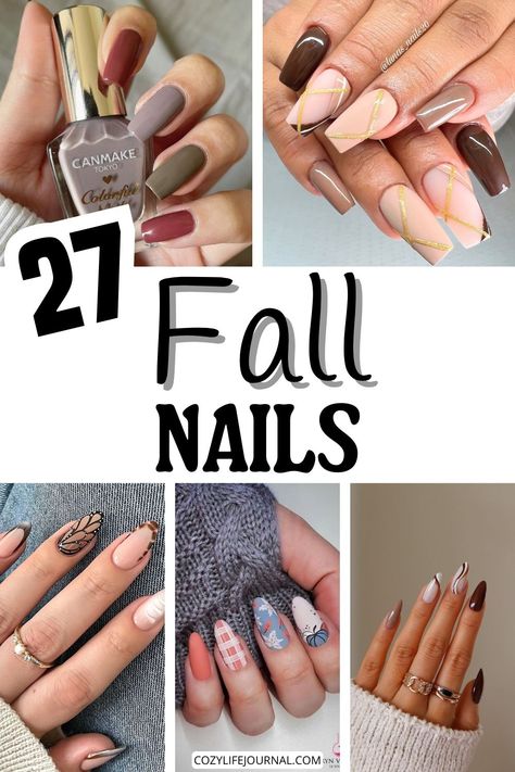 "Collage of six stylish fall-themed nail designs with various patterns and colors." Fall Nails Ideas Design, Simple Nail Designs Autumn, Nails Acrylic Fall 2024, Simple Thanksgiving Nail Designs, Fall Dip Nails Ideas Autumn, Fun Autumn Nails, Turkey Day Nails, Fall Theme Nail Designs, Fun Nail Designs Fall