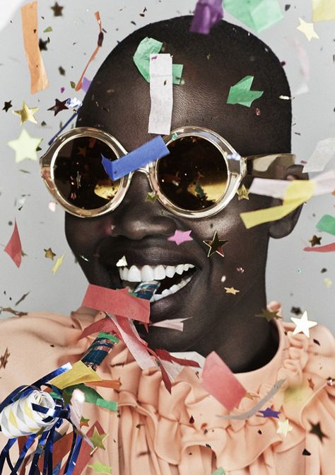 5 karen-walker-gold-eyewear Eyewear Ad, Birthday Projects, Golden Eyes, Karen Walker, Jolie Photo, Art Direction, Editorial Fashion, Confetti, Sunnies