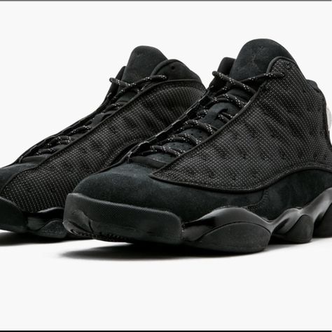 Air Jordan 13 Retro 💯 percent authentic This all black colorway was inspired by a black cat, a nickname given to Michael Jordan back in the day. These shoes are slick yet aggressive, like Jordan’s play style in his prime. The shoes are all black, except the bright green jewel on the heel which represents the eye of a cat. Original box  Worn 2 times in great condition 👌🏻 6.5 y kids 8-8.5 in woman’s Jordan Shoes Athletic Shoes Retro 13 Black Cat, Black Cat Shoes, Jordans 13, Jordan Xiii, Jordan 13 Black, Retro 13, Air Jordan 13 Retro, Cat Shoes, Jordan 13 Retro