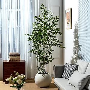 Room Corner Decor, Faux Ficus Tree, Living Room Corner Decor, Tall Fake Plants, Artificial Indoor Trees, Tree Indoor, Indoor Living Room, Tree Artificial, Artificial Plants Indoor