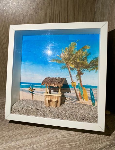 Ikea Sannahed Frame Ideas, Nice Beach, Ikea Ideas, Beach Background, Frame Wood, Beach Theme, Wood Glue, Tiki Bar, Cornice