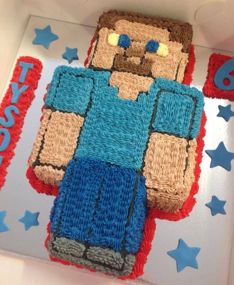 Minecraft Steve Cake Ideas, Steve Minecraft Cake, Pastel Minecraft, Minecraft Party Food, Luke 7, Minecraft Horse, Minecraft Bday, Minecraft Birthday Cake, Easy Minecraft Cake