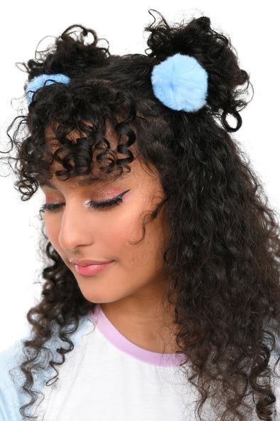 Pom Pom Hair Ties, Beyond Wonderland, Flamingo Pink, Hair Tie, Pom Poms, Hair Ties, Cute Hairstyles, Sky Blue, Flamingo