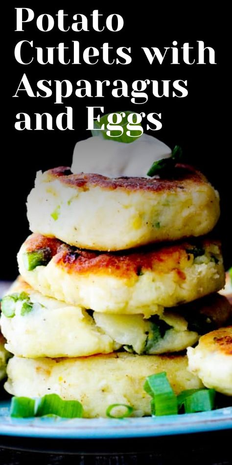 This recipe for Potato Cutlets with Asparagus and eggs is a real keeper. Preparation just requires a few steps that and, the taste is amazing. #Potatocutlets #Sidedish #Vegetarianrecipe Eating European, Potato Asparagus, Breakfast Casserole French Toast, Easy Cinnamon Rolls Recipe, Potato Cutlets, Asparagus Fries, French Toast Breakfast, Bacon Sausage, Polish Food