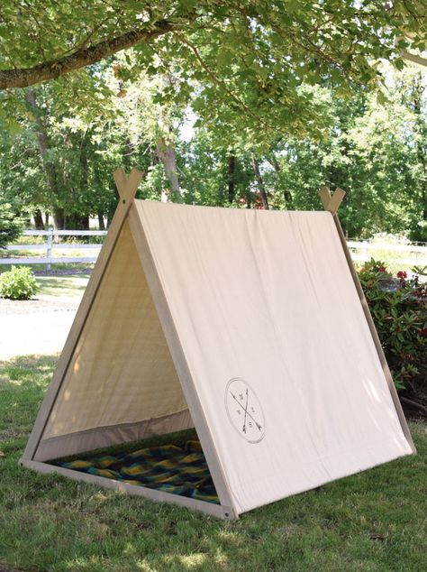 Made from 100% American Grown Hemlock, these charming play tents will provide hours of fun for children and adults alike. At six feet long and over Small Tent Camping, Backyard Tent, A Frame Tent, Kids Tent, Dog Tent, Small Tent, Backyard Camping, Canvas Tent, Play Furniture