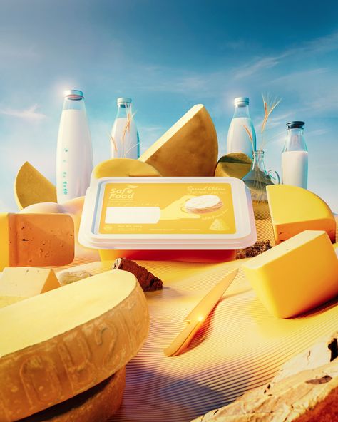 Safe Food spread cheese (12) | Images :: Behance Cheese Advertising, Cheese Product, Food Spread, Cheese Chips, Commercial Ads, Cheese Spread, Blender 3d, Ads Creative, Print Ad