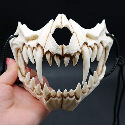 Half-Face Skull Mask Dragon God, Tiger Mask, Mascaras Halloween, Unique Masks, Scary Mask, Animal Skull, Halloween Masquerade, Skull Mask, Cool Masks