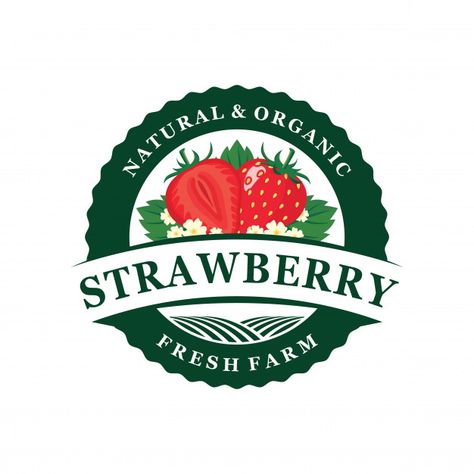 Strawberry Logo Design, Strawberry Logo, Gallery Wall Template, Food Label Template, Fruit Logo Design, Farm Logo Design, Fruit Labels, Fruit Logo, Fruit Packaging