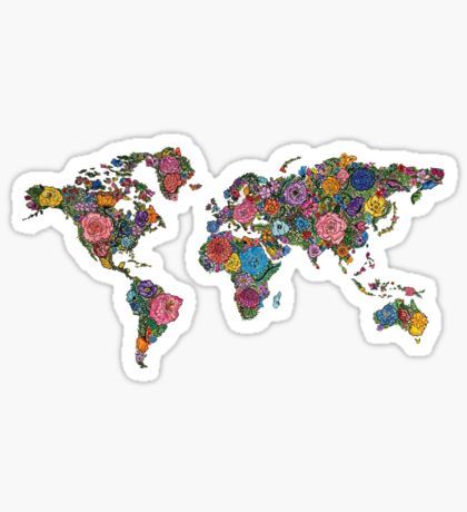 World Map Sticker, Trending Stickers, Map Sticker, Stickers Cool, Iphone Stickers, Bubble Stickers, Tumblr Stickers, Hydroflask Stickers, Unique Sticker