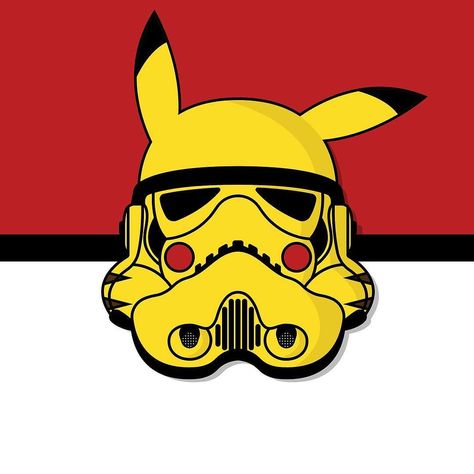 Stormtrooper Fanart, Pokemon Mashup, Star Wars Crossover, Pokemon Star, Pokémon Star, Pokemon Star Wars, Pikachu Art, Japanese Art Styles, Star Wars Trooper