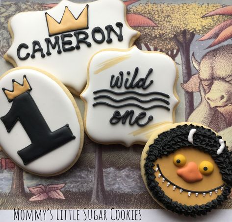 Where The Wild Things Are First Birthday Cookies, Where The Wild Things Are Cookies, Where The Wild Things Are Cake, Wild Things Party, First Birthday Cookies, Boys First Birthday Party Ideas, Woodland Birthday Party, Twin First Birthday, Wild One Birthday Party