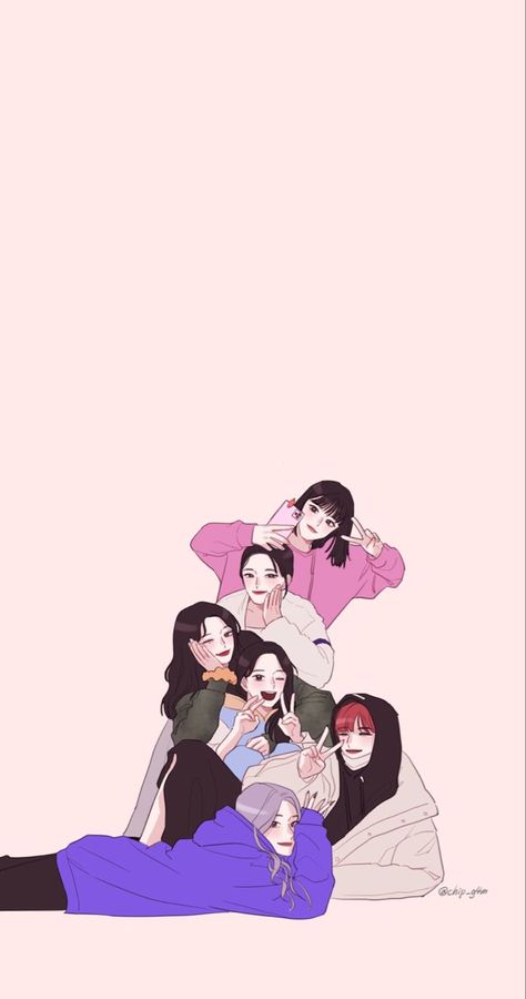 Mamamoo Fanart, Era Wallpaper, Fanart Wallpaper, Book Cover Artwork, Friends Illustration, Friend Cartoon, Buku Skrap, Fotografi Alam Semula Jadi, Cartoon Girl Drawing