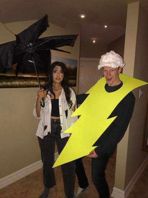 Lightening storm and electrocuted victim Struck By Lightning Costume, Lightning Costume, Struck By Lightning, Halloween Costume Idea, Lightning Strikes, Halloween Ideas, Halloween Costume, Academic Dress, Halloween Costumes