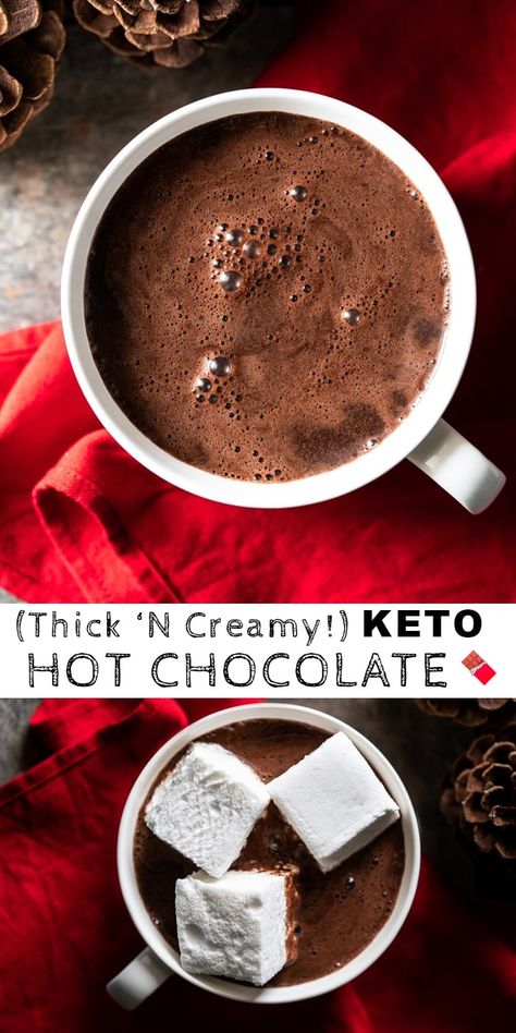 Paleo & Keto Hot Chocolate (that's actually thick & creamy!) #keto #ketodiet #ketorecipes #paleo #chocolate Keto Hot Chocolate, Diet Lunch, Low Carb Drinks, Keto Friendly Desserts, Keto Drink, Paleo Chocolate, Low Carb Diet Recipes, In A Mug, Hot Chocolate Recipes