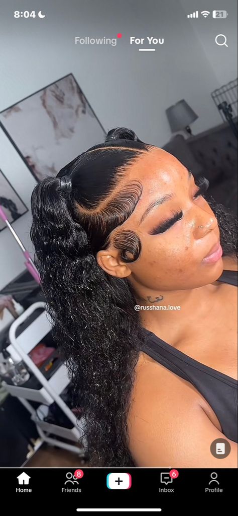 Lace Installation, 2 Ponytails, Curly Hair Sew In, Fire Hair, Sleek Ponytail Hairstyles, Frontal Wig Hairstyles, Wig Colors, Classy Hairstyles, Frontal Hairstyles