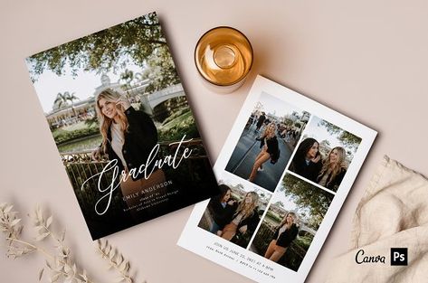 Graduation Card Templates G249 by Salsal Design on @creativemarket Senior Invitations, Graduation Party Template, Senior Announcements, Senior Graduation Announcements, Grad Party Invitations, Graduation Announcement Template, Graduation Templates, Graduation Party Diy, Grad Announcements