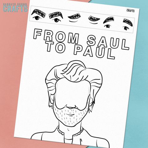 Saul becomes Paul easy craft – Sabbath School Crafts Paul And Ananias Craft, Saul To Paul Coloring Page, Saul Conversion Craft, Pauls Conversion Craft, Paul Bible Crafts For Kids, Saul's Conversion Craft For Kids, Saul To Paul Craft, Saul Becomes Paul, Naaman Craft