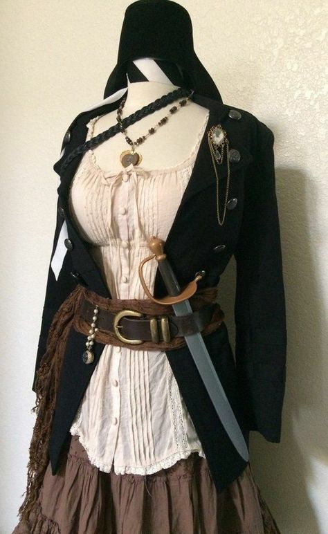 Steampunk Pirate Costume, Upcycled Items, Ren Faire Outfits, Pirate Cosplay, Steampunk Pirate, Pirate Halloween Costumes, Pirate Captain, Pirate Outfit, Fair Outfits