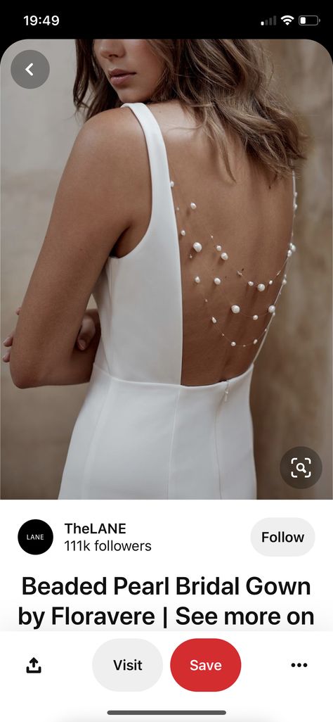 Beaded Back Dress, Wedding Dresses Pearls Beading, Pearl Strap Wedding Dress, Pearl Back Dress, Pearl Dress Outfit, Diy Gown, Beachy Wedding Dress, Beaded Clothes, Fabric Detailing