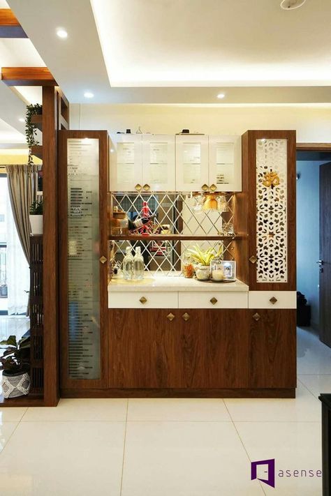 Dinning Showcase, Crockery Glass Designs, Pooja Room With Crockery Unit, Crockery Cabinet Design Dining Rooms, Crockery Unit Design Dining Rooms Indian, Crockery Console, Glass Crockery Unit, Dining Cupboard, Glass Crockery