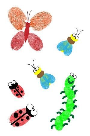 summer bugs | summer camp- insects Finger Print Bugs, Fingerprint Bugs, Bugs Crafts, Hand Print Art, Thumbprint Art, Fingerprint Crafts, Fingerprint Art, Insects Theme, Bug Crafts