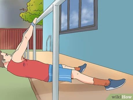 Easy Ways to Do Pull Ups Without a Bar: 10 Steps (with Pictures) Pull Ups Without Pull Up Bar, Pull Up Bar Diy, Diy Pull Up Bar, Inverted Row, Arm Curls, Bar At Home, Dumbbell Curls, Bicep Muscle, Preacher Curls