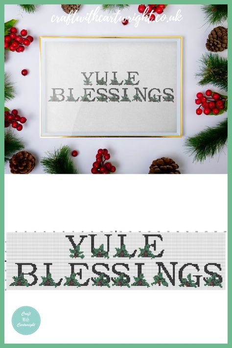 Yule blessings cross stitch (free pattern) - Yule Cross Stitch, Yule Blessings, Cross Stitch Free, Earth Mother, Free Chart, Beautiful Cross Stitch, Embroidery Scissors, Cross Stitch Patterns Free, Free Cross Stitch