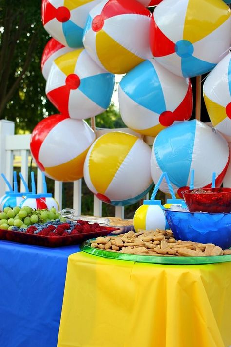 Have a Ball This Summer with this fun Beach Ball Party Beach Ball Party, Backyard Pool Parties, Birthday Games For Adults, Pool Party Games, Summer Party Themes, Beach Birthday Party, Beach Balls, Pool Party Decorations, Pool Birthday