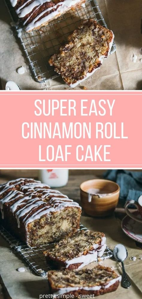 Easy Cinnamon Swirl Loaf, Best Dessert Loafs, Starbucks Loaf Cake Recipes, Cinnamon Swirl Loaf Cake, Cinnamon Roll Bread Loaf, Cinnamon Loaf Cake Recipes, Cinnamon Roll Loaf Cake, Cake Rolls Recipes, Dessert Loaf Recipes