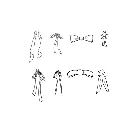 Ribbons and Bows Fashion Flat Templates / Technical Drawings / | Etsy Philippines Fabric Knot Drawing, Tie Flat Sketch, Fashion Design Template Clothes, Flat Technical Drawing, Ribbon Technical Drawing, How To Draw A Belt, Technical Flats Fashion, Fashion Flat Template, Ribbon Drawing