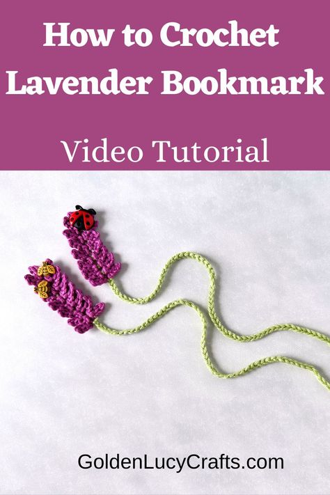 Two crocheted lavender bookmarks. Lavender Bookmark, Crochet Lavender, Crochet Bookmarks, Crochet Videos, I Will Show You, How To Crochet, Video Tutorial, Crochet Projects, My Blog