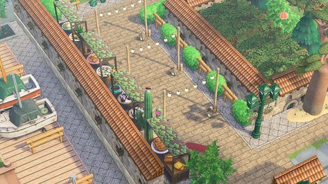 Acnh Walkways, Animal Crossing Coffee, Acnh Inspiration, Building Aesthetic, Animal Crossing Funny, City Island, Animal Crossing Wild World, Island Theme, Qr Codes Animal Crossing